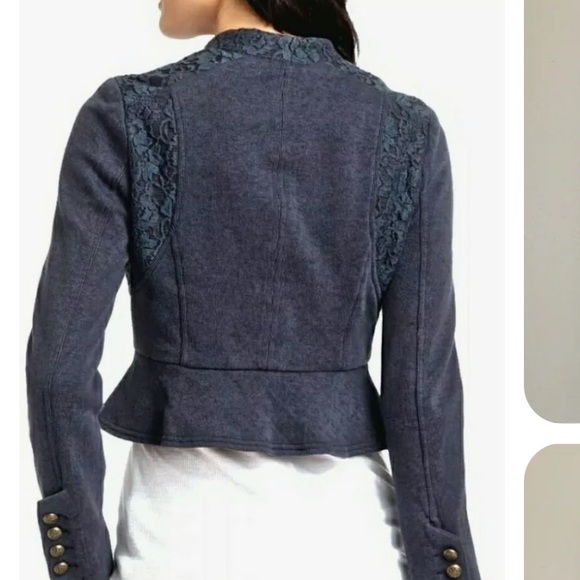 New We The Free People Victorian Lace Jacket Military Western Size 2 - Picture 10 of 12